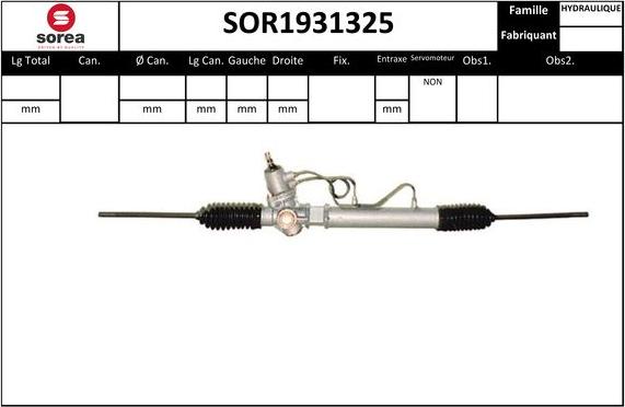 EAI SOR1931325 - Steering Gear autospares.lv