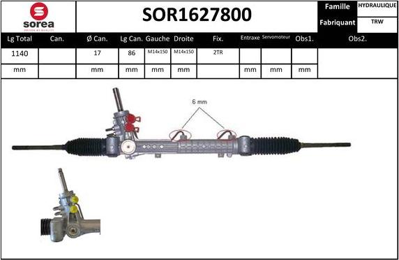 EAI SOR1627800 - Steering Gear autospares.lv