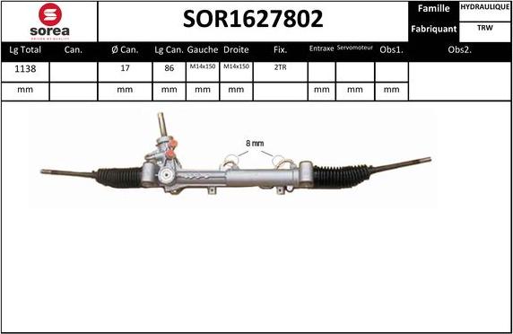 EAI SOR1627802 - Steering Gear autospares.lv