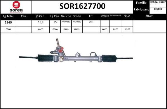 EAI SOR1627700 - Steering Gear autospares.lv