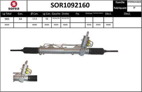 EAI SOR1092160 - Steering Gear autospares.lv