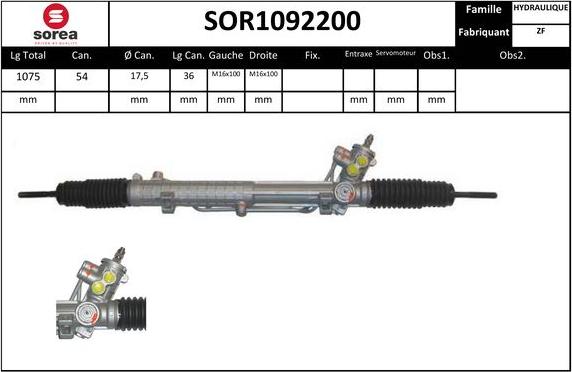 EAI SOR1092200 - Steering Gear autospares.lv