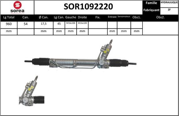 EAI SOR1092220 - Steering Gear autospares.lv