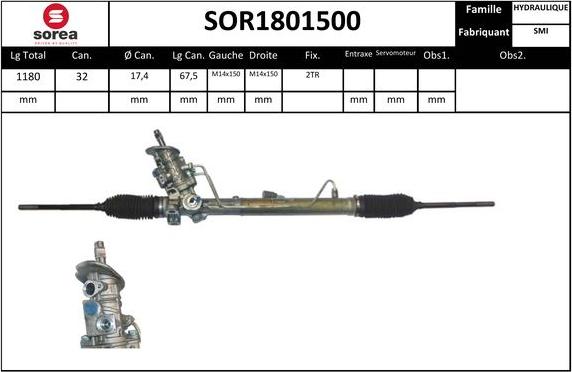EAI SOR1801500 - Steering Gear autospares.lv