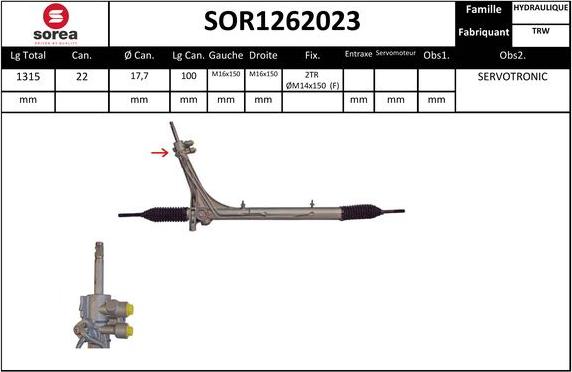 EAI SOR1262023 - Steering Gear autospares.lv