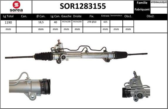 EAI SOR1283155 - Steering Gear autospares.lv