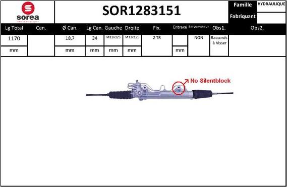 EAI SOR1283151 - Steering Gear autospares.lv