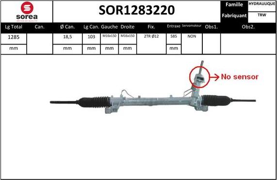 EAI SOR1283220 - Steering Gear autospares.lv