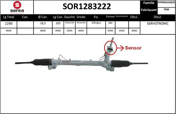 EAI SOR1283222 - Steering Gear autospares.lv