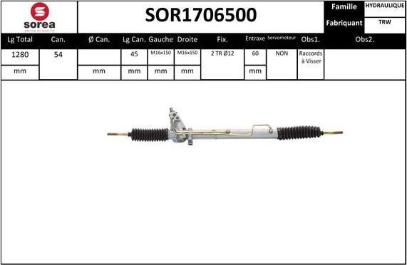 EAI SOR1706500 - Steering Gear autospares.lv