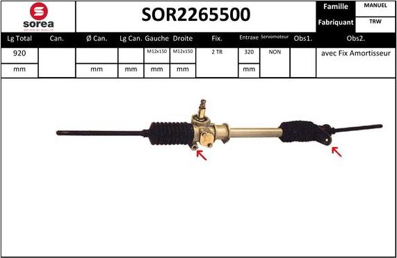 EAI SOR2265500 - Steering Gear autospares.lv