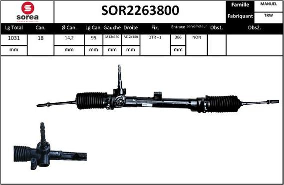 EAI SOR2263800 - Steering Gear autospares.lv