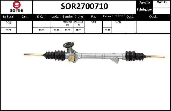 EAI SOR2700710 - Steering Gear autospares.lv