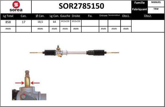 EAI SOR2785150 - Steering Gear autospares.lv