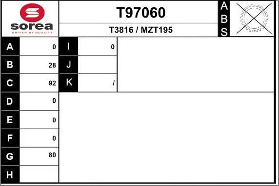 EAI T97060 - Drive Shaft autospares.lv