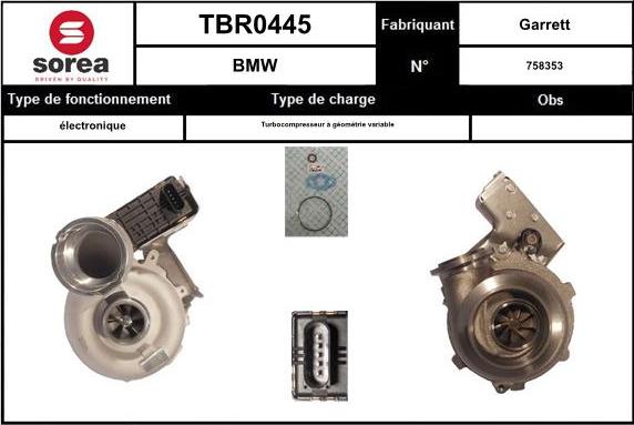 EAI TBR0445 - Charger, charging system autospares.lv