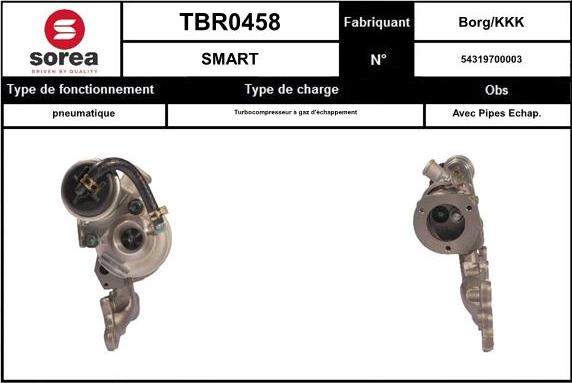 EAI TBR0458 - Charger, charging system autospares.lv