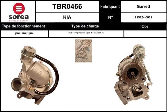 EAI TBR0466 - Charger, charging system autospares.lv