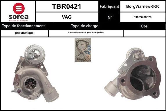 EAI TBR0421 - Charger, charging system autospares.lv