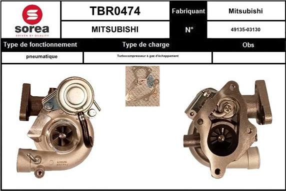 EAI TBR0474 - Charger, charging system autospares.lv