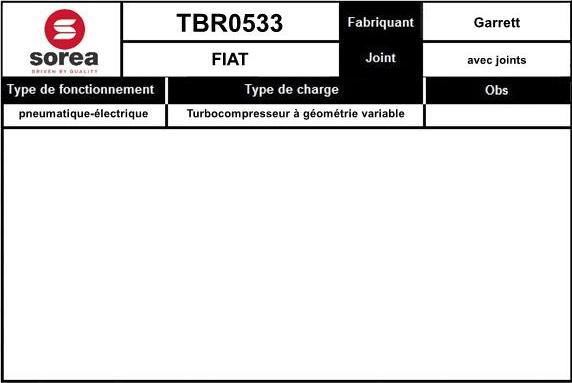 EAI TBR0533 - Charger, charging system autospares.lv