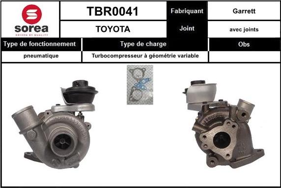 EAI TBR0041 - Charger, charging system autospares.lv