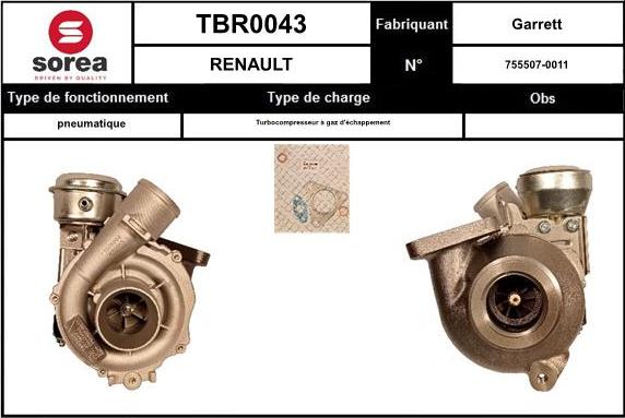 EAI TBR0043 - Charger, charging system autospares.lv