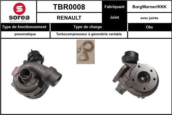 EAI TBR0008 - Charger, charging system autospares.lv