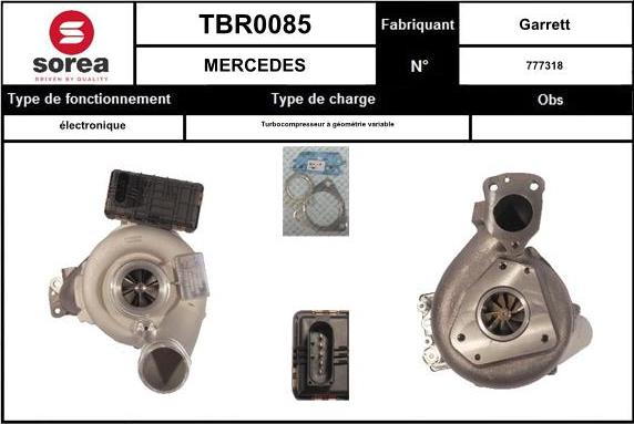 EAI TBR0085 - Charger, charging system autospares.lv