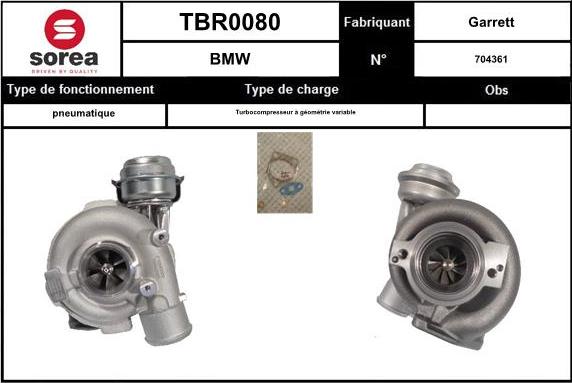 EAI TBR0080 - Charger, charging system autospares.lv