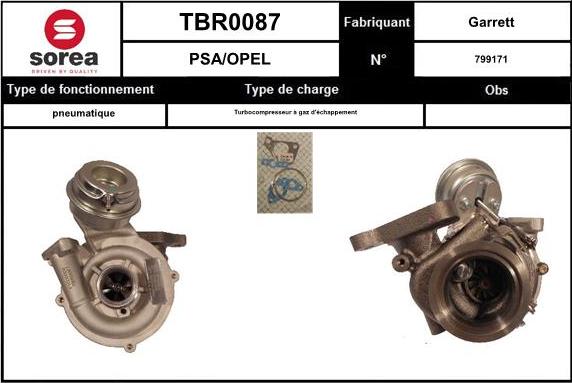 EAI TBR0087 - Charger, charging system autospares.lv