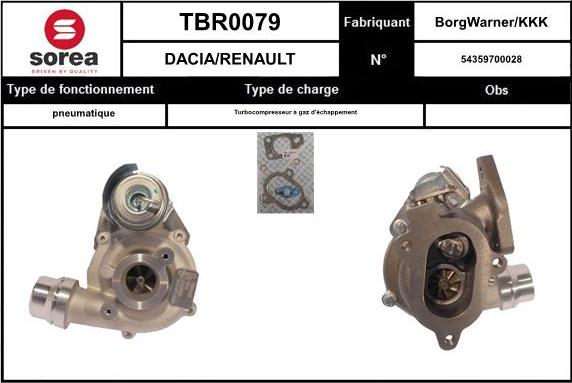 EAI TBR0079 - Charger, charging system autospares.lv