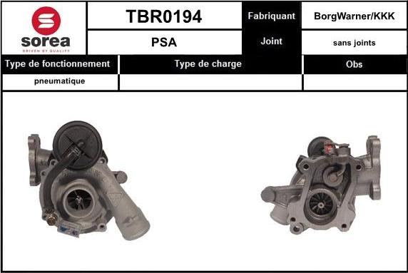 EAI TBR0194 - Charger, charging system autospares.lv