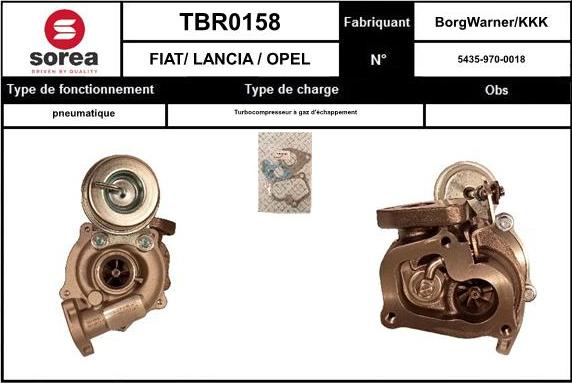 EAI TBR0158 - Charger, charging system autospares.lv