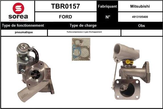 EAI TBR0157 - Charger, charging system autospares.lv