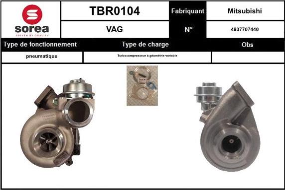 EAI TBR0104 - Charger, charging system autospares.lv