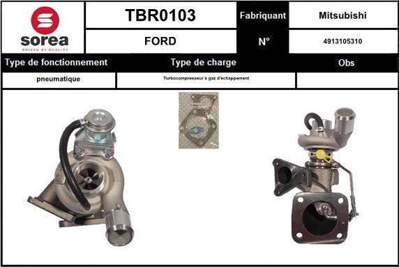 EAI TBR0103 - Charger, charging system autospares.lv