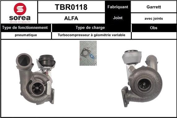 EAI TBR0118 - Charger, charging system autospares.lv