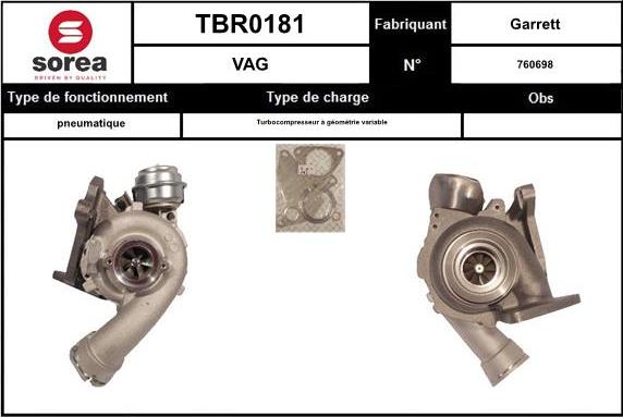 EAI TBR0181 - Charger, charging system autospares.lv