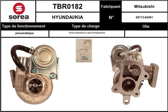 EAI TBR0182 - Charger, charging system autospares.lv