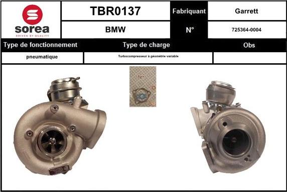 EAI TBR0137 - Charger, charging system autospares.lv