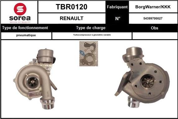 EAI TBR0120 - Charger, charging system autospares.lv