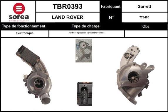 EAI TBR0393 - Charger, charging system autospares.lv