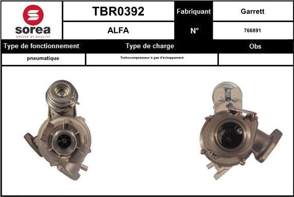 EAI TBR0392 - Charger, charging system autospares.lv