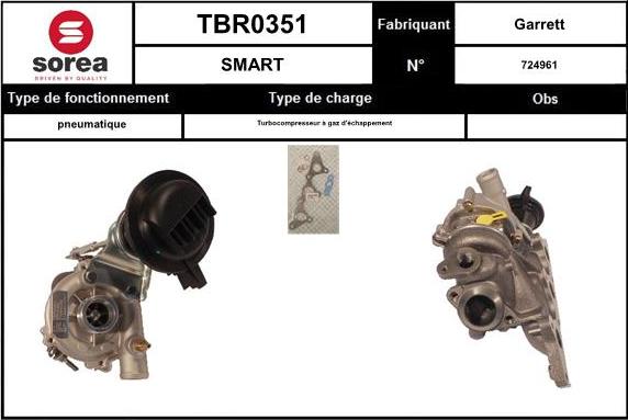 EAI TBR0351 - Charger, charging system autospares.lv