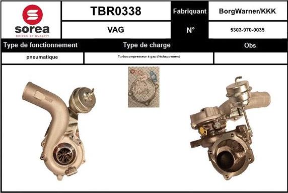 EAI TBR0338 - Charger, charging system autospares.lv