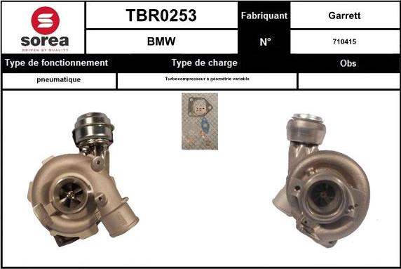 EAI TBR0253 - Charger, charging system autospares.lv