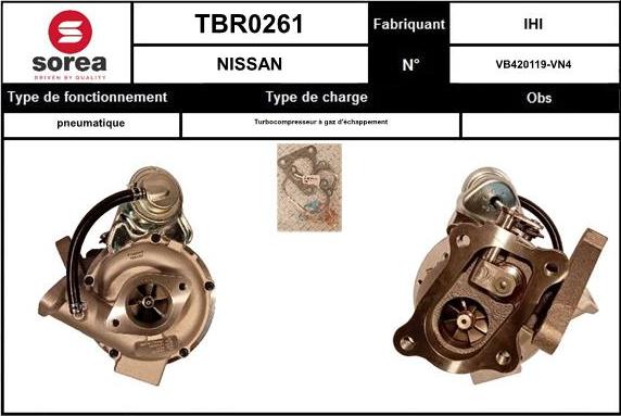 EAI TBR0261 - Charger, charging system autospares.lv