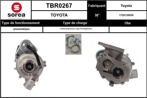 EAI TBR0267 - Charger, charging system autospares.lv