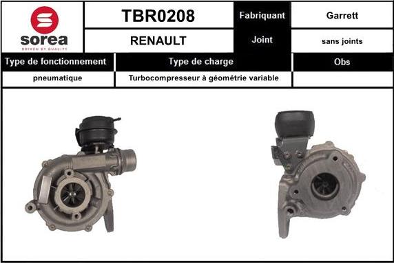 EAI TBR0208 - Charger, charging system autospares.lv